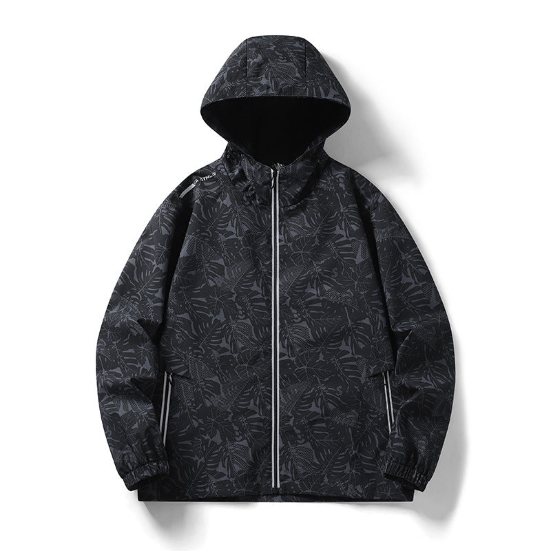 Herren Leichte Outdoor-Jacke mit Kapuze und floralem Design Echo Archiv