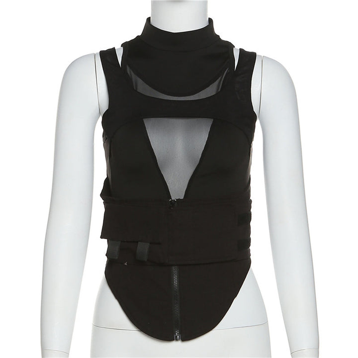 Damen Sportliches Kompressionsoberteil mit transparentem Netzdesign Echo Archiv