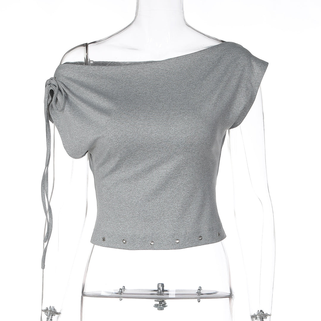 Damen trendiges Crop-Top mit schulterfreier Gestaltung Echo Archiv