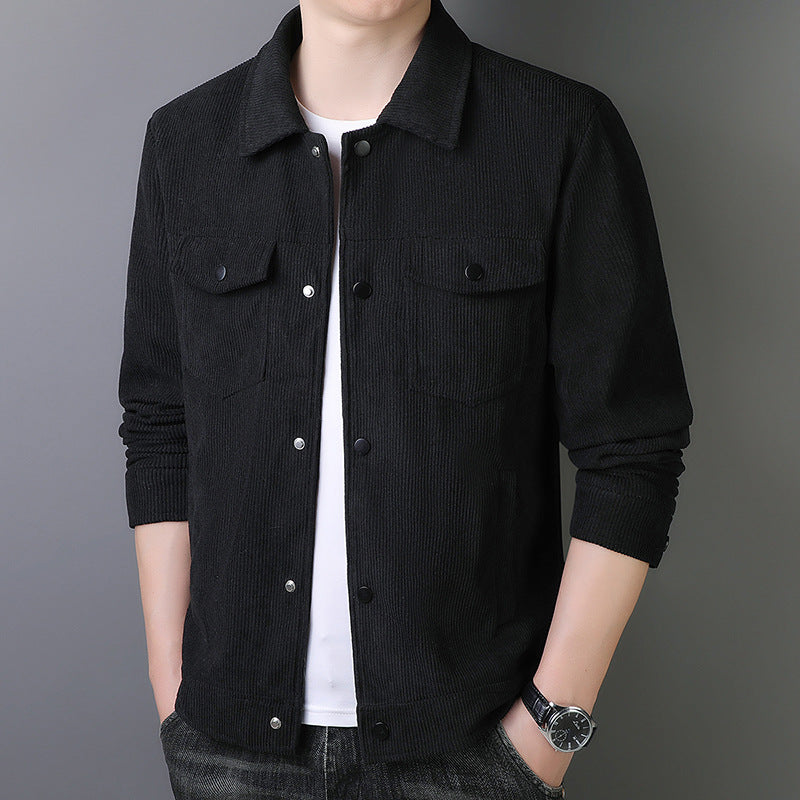 Herren Cordjacke im Truckerstil mit Druckknopfleiste Echo Archiv