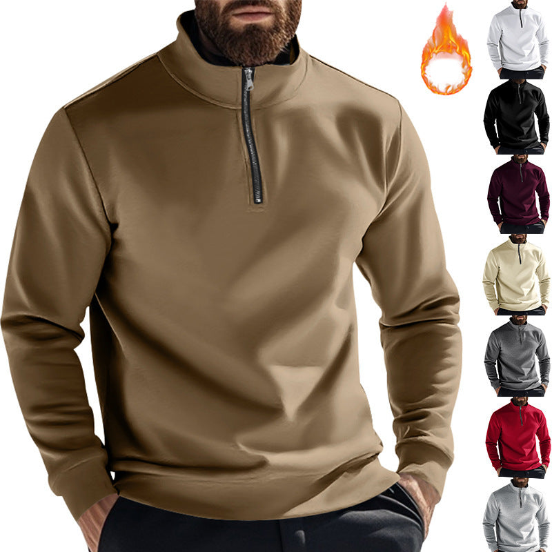 Herren Fleece-Pullover mit hohem Kragen und halbem Reißverschluss Echoarchiv