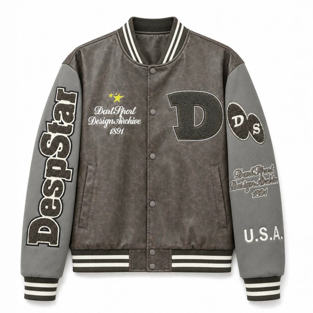 Herren Modische Bomberjacke mit gesticktem Design Echo Archiv