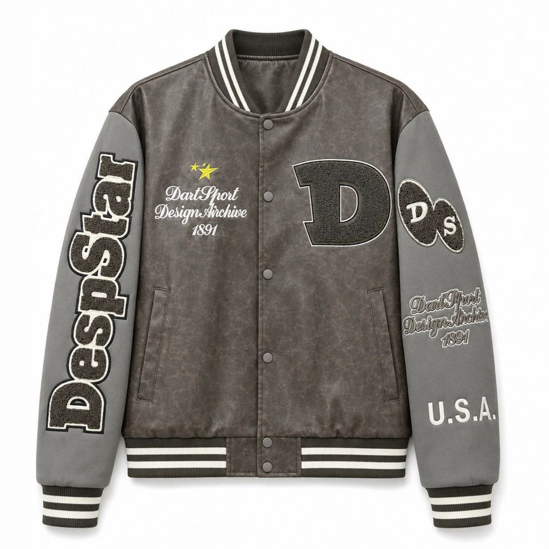 Herren Modische Bomberjacke mit gesticktem Design – Brevano