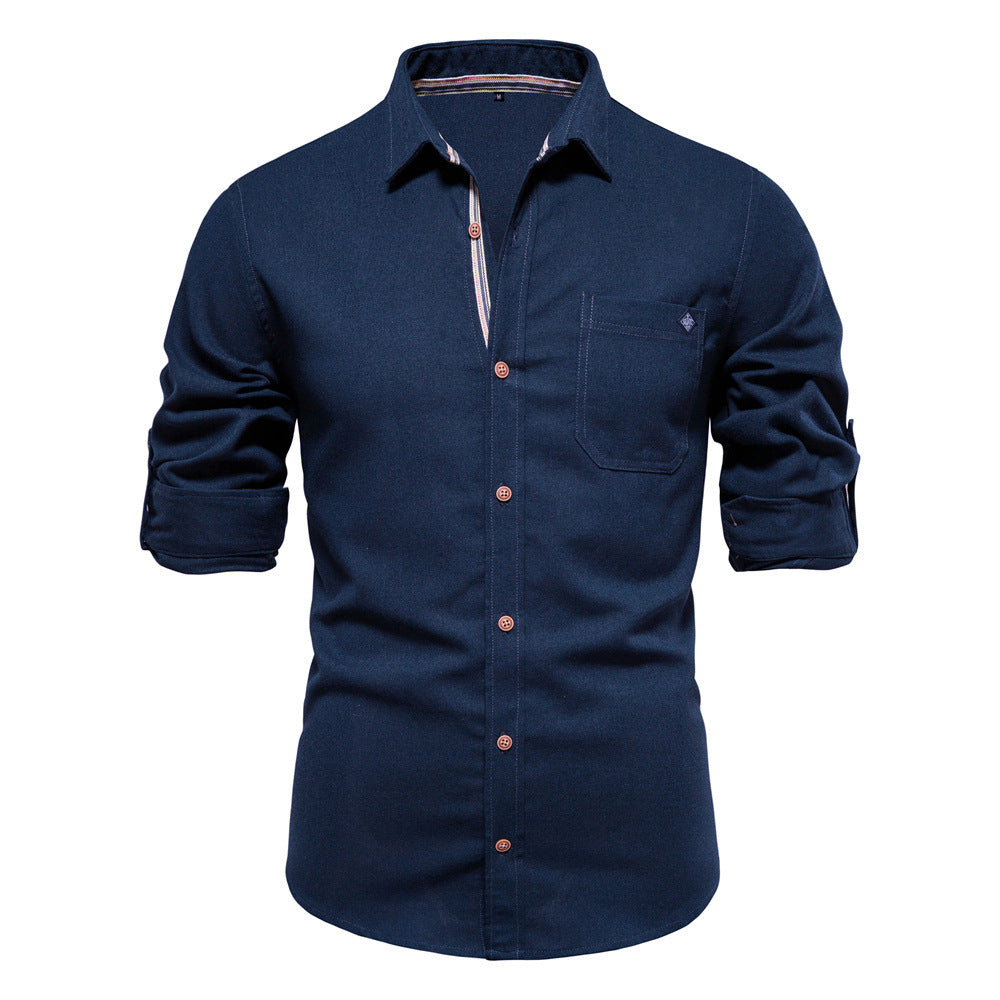 Herren Button-Down Hemd aus robustem Baumwollmix mit praktischem Brusttasche Echoarchiv