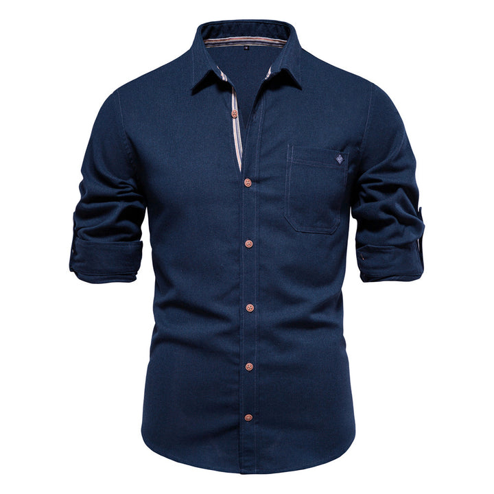 Herren Button-Down Hemd aus robustem Baumwollmix mit praktischem Brusttasche Echoarchiv