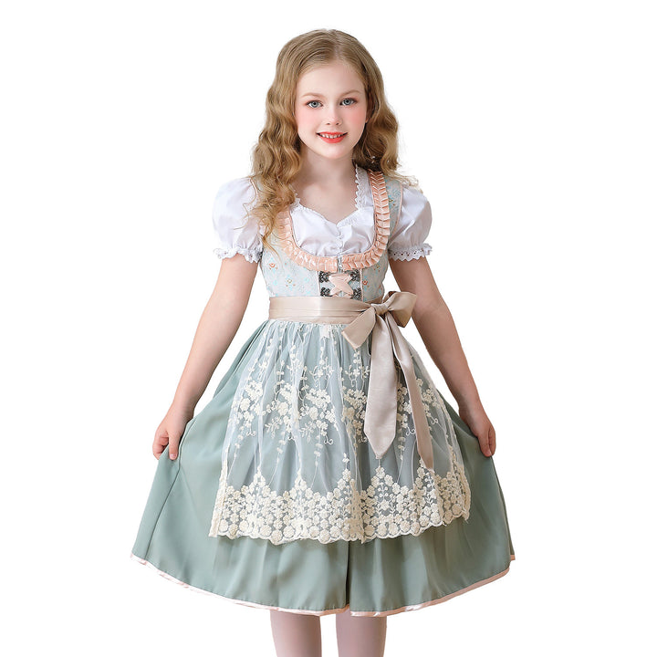 Damen nan elegantes Mädchen Trachtenkleid mit Rüschenkorsett und Spitzenstickerie Echo Archiv