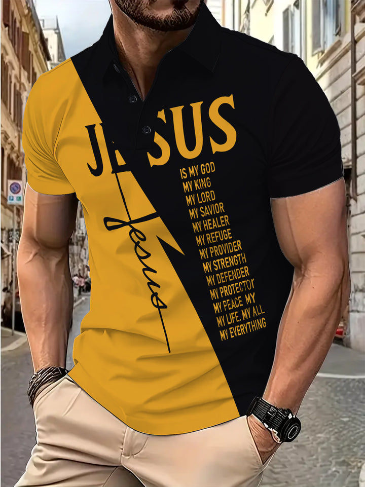 Herren Polohemd mit einzigartigem grafischen Motiv Echoarchiv