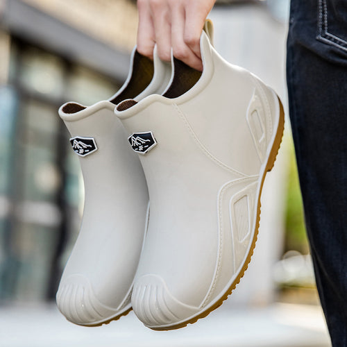 Herren Slip-On Kurzschaft-Gummiregenstiefelette mit griffiger Kontrastlaufsohle Echoarhiv – Tavélo