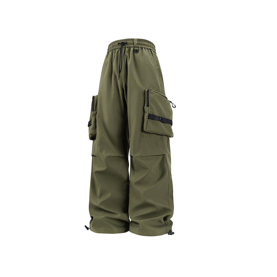 Herren Weite Utility-Cargohose mit großvolumigen Klappentaschen und Kordelzugbund Echo Archiv