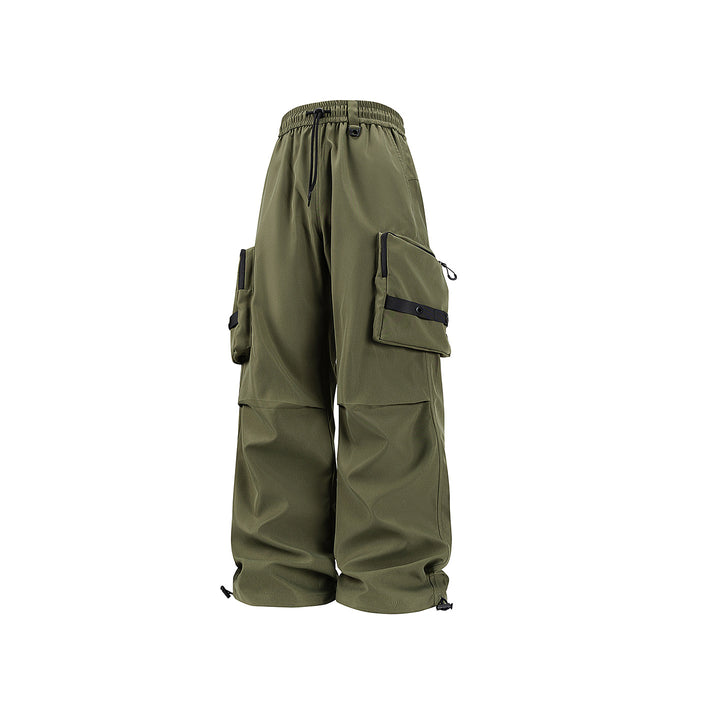 Herren Weite Utility-Cargohose mit großvolumigen Klappentaschen und Kordelzugbund Echo Archiv