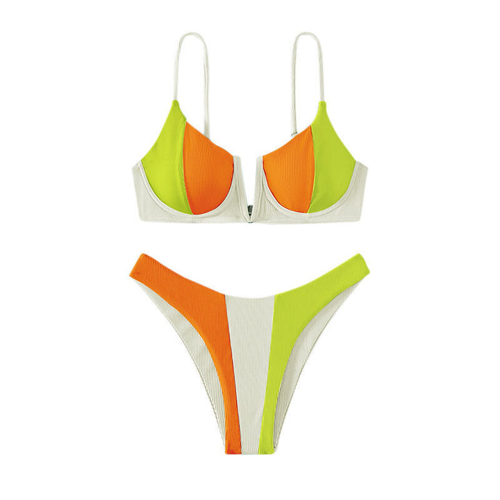 Damen Sportlicher Bikini mit modernem Farbblock-Design Echo Archiv