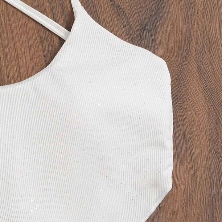 Damen Hoch geschnittenes Bikini-Set mit Kreuzträger-Design Echo Archiv