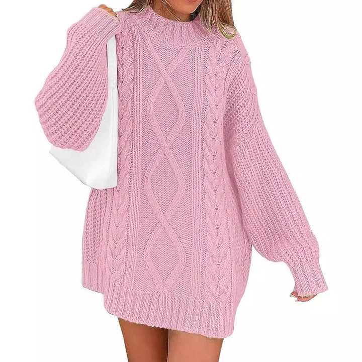 Damen Oversize Strickkleid mit Zopf- und Rippstruktur Echo Archiv