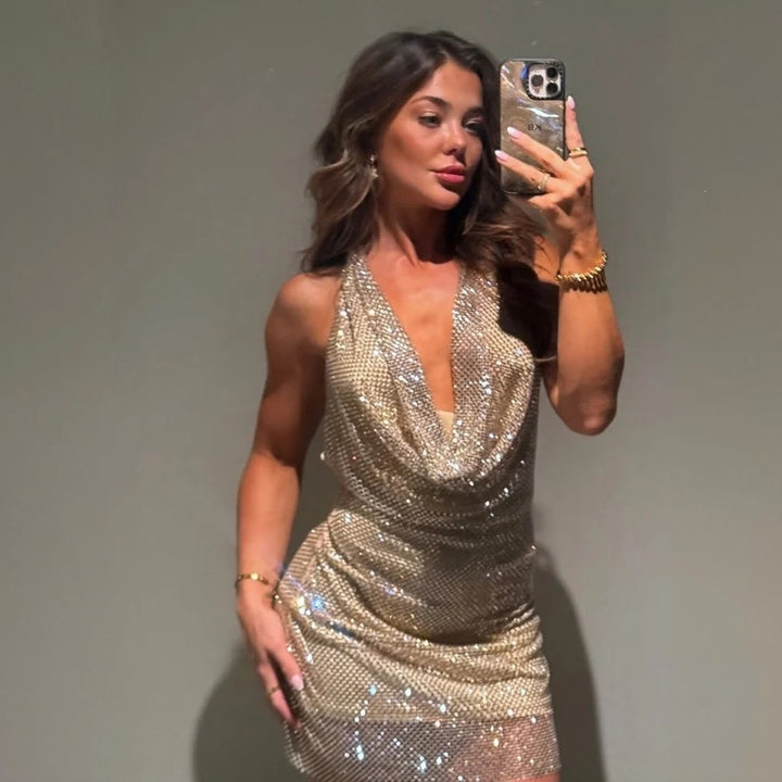 Damen glamouröses Pailletten-Minikleid Echo Archiv