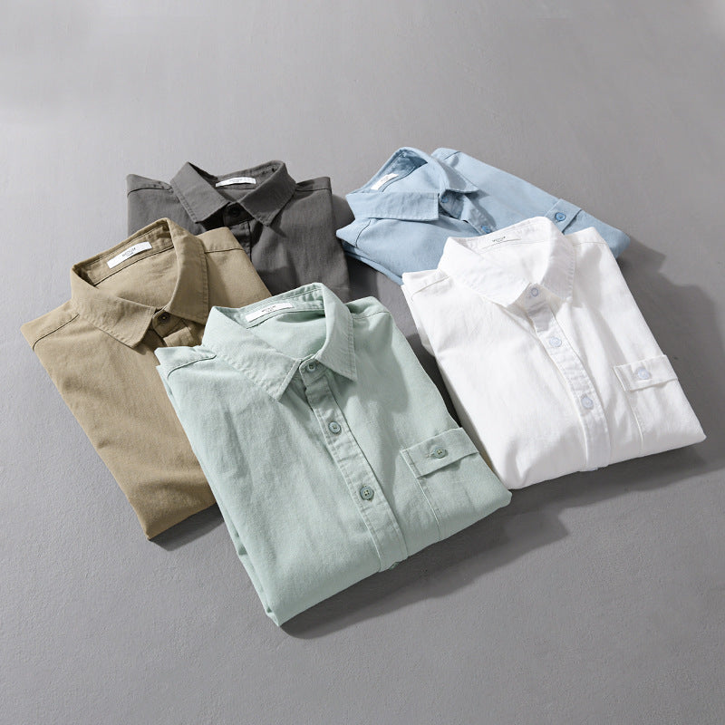 Herren Casual-Layering Hemdjacke aus leichtem Baumwoll-Twill mit aufgesetzter Brusttasche Echoarchiv