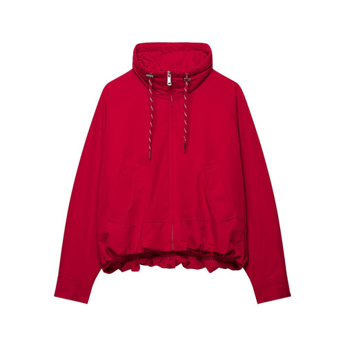 Damen Kurzer Blouson mit hohem Stehkragen, Kordelzug und elastischem Saum Echoarchiv
