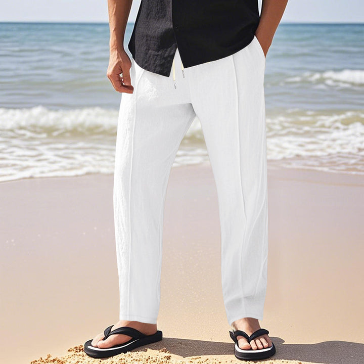Herren lässige Strandhose mit elastischem Bund und funktionalen Seitentaschen Echoarchiv
