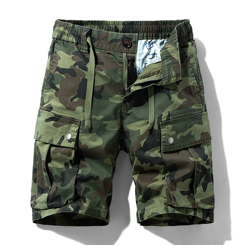 Herren Cargoshorts im lässigen Camouflage-Design mit elastischem Bund und praktischen Taschen Echoarchiv