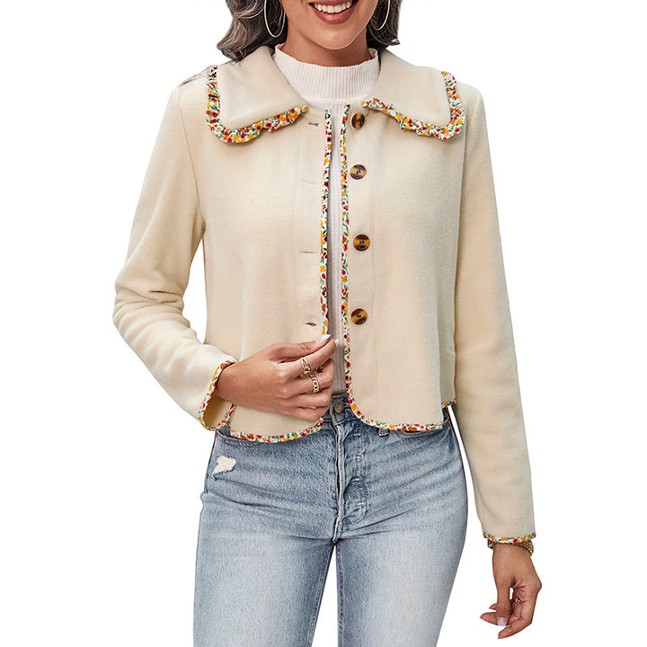 Damen Kurzjacke im Cardigan-Stil mit Zierborte, kastiger Passform und Hornoptik-Knöpfen Echoarchiv