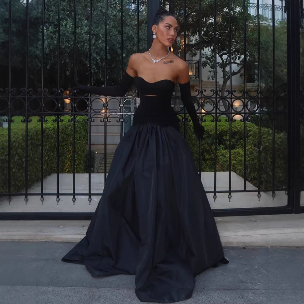 Damen bodenlanges Kleid mit herzförmigem Ausschnitt und raffiniertem Bustier Echo Archiv