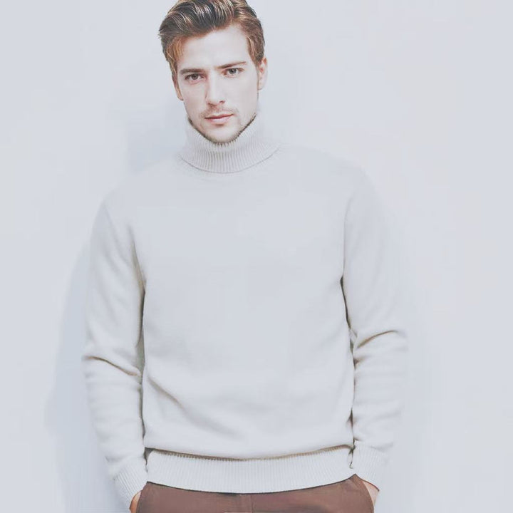 Herren nan feinstrick Rollkragenpullover mit schmaler Silhouette und gerippten Bündchen Echo Archiv