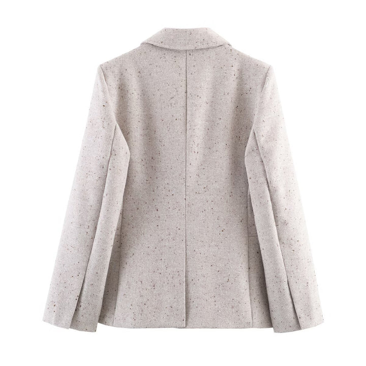 Damen Struktur-Tweedblazer mit Shapingnähten, Pattentaschen und bezogenen Knöpfen Echo Archiv