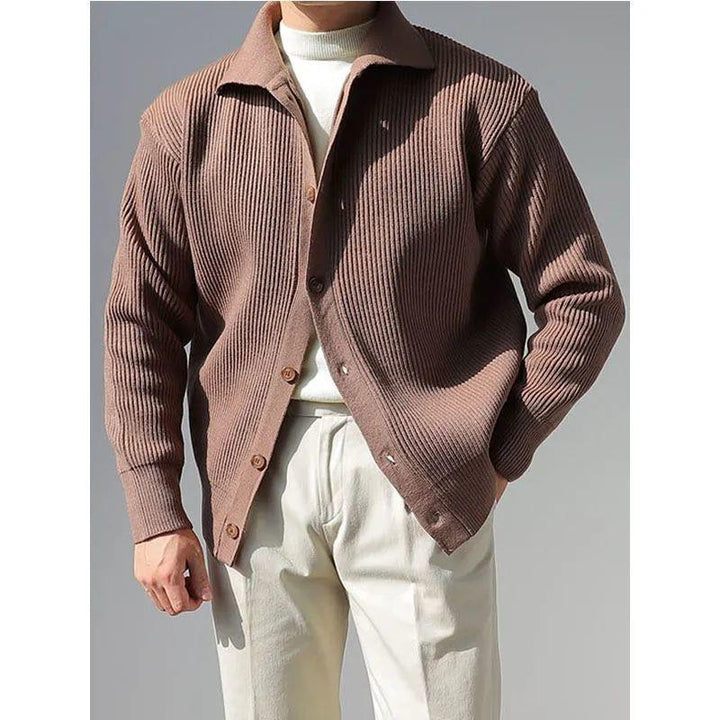 Herren Strukturierte Button-Down-Jacke Echoarchiv