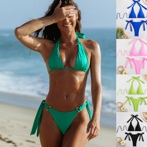 Damen Triangel-Bikini mit verstellbaren Schleifen Echo Archiv