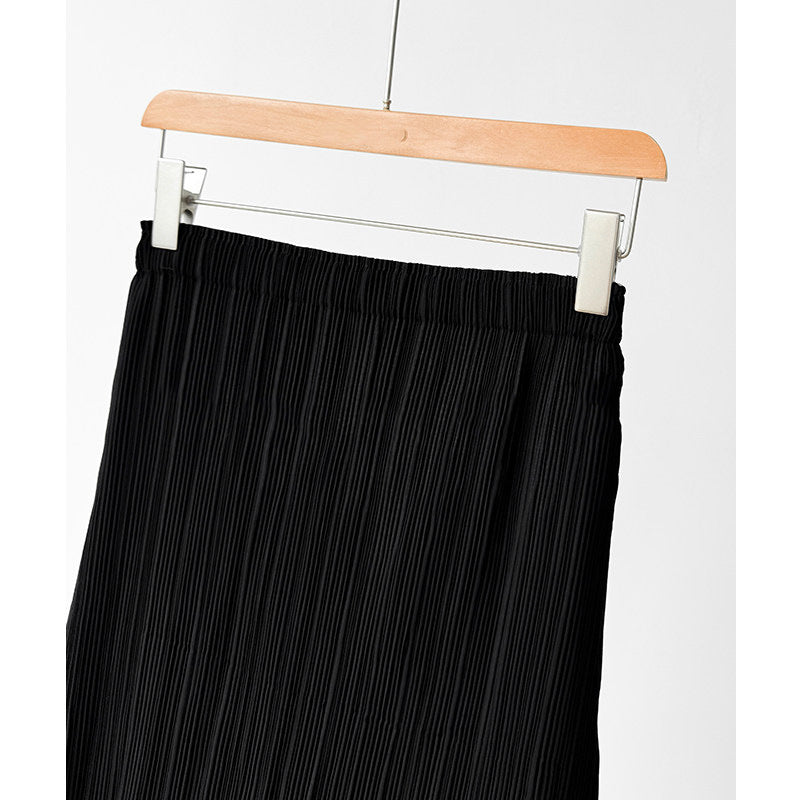 Damen Eleganter Plissierter Rock mit asymmetrischem Saum Echoarchiv