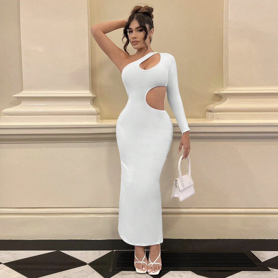 Damen Longsleeve Maxi-Kleid mit sexy Cut-Outs und figurbetontem Schnitt Echo Archiv