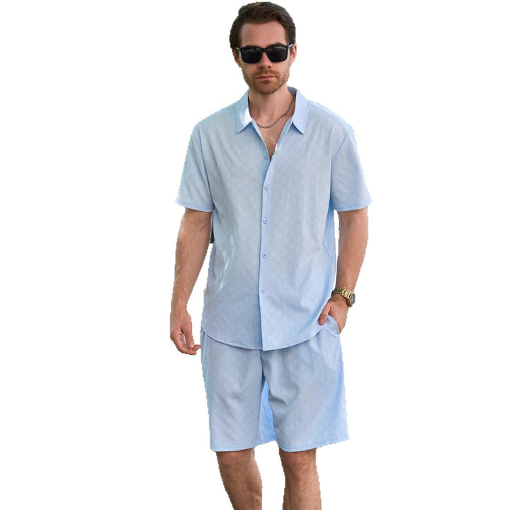 Herren lässiges Kurzarmhemd und Shorts Set Echoarchiv