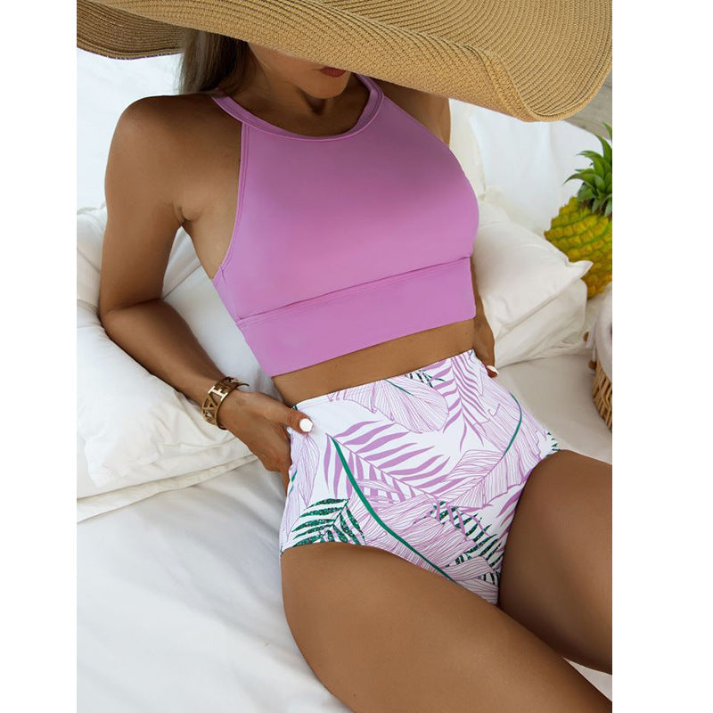 Damen Bikini-Set mit hoch geschnittenem Höschen und sportlichem Oberteil Echo Archiv