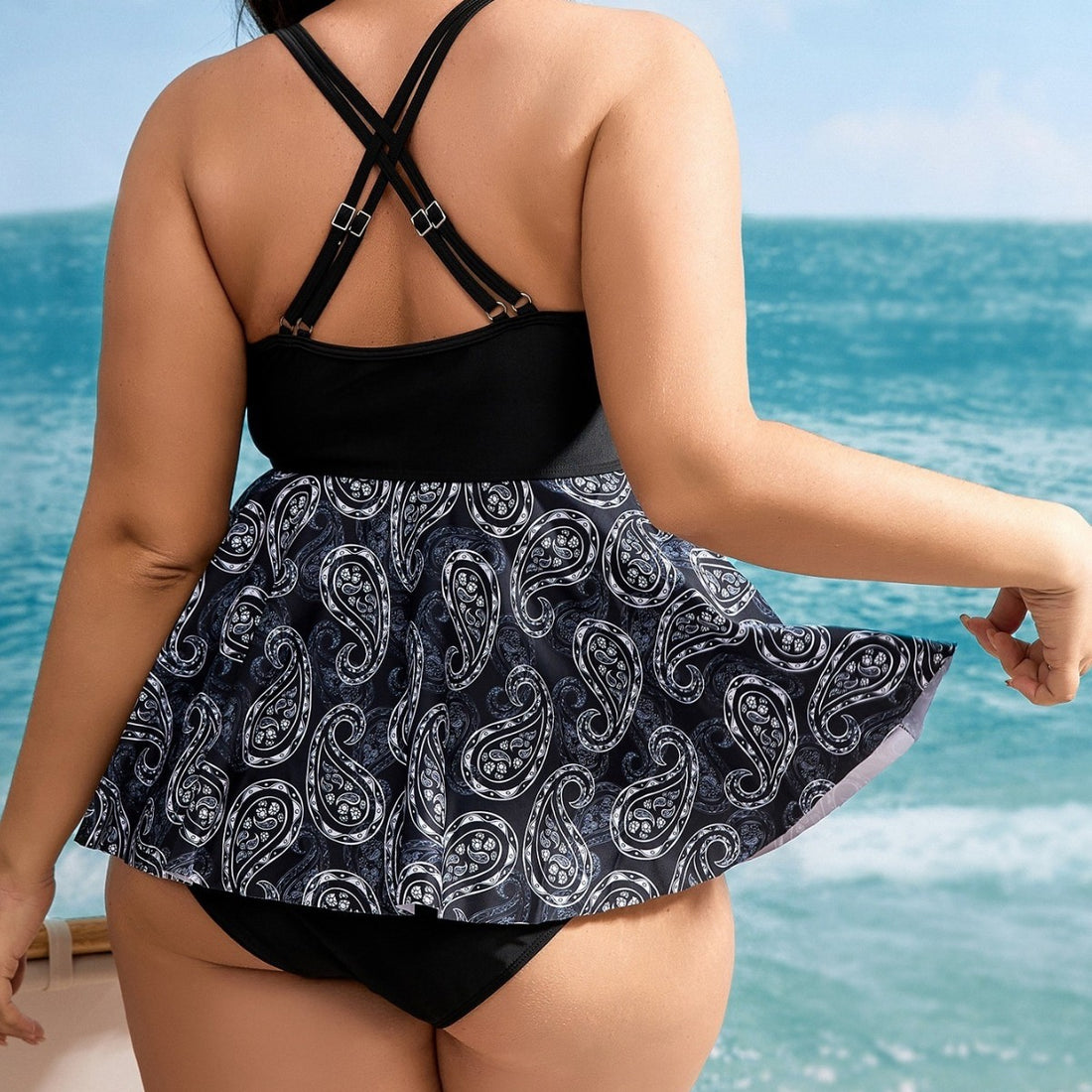Damen Tankini mit verspieltem Volant und raffiniertem Cut-Out – Maréssa