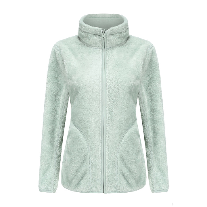 Damen nan kuschelige Fleecejacke mit hohem Stehkragen, durchgehendem Reißverschluss und figurformenden Nähten Echo Archiv