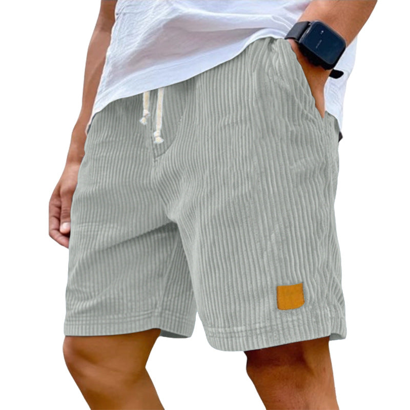 Herren nan Feincord-Shorts mit elastischem Tunnelzugbund, Kordelzug und tiefen Eingrifftaschen Echo Archiv