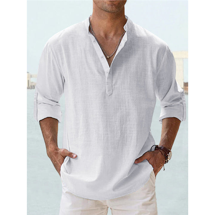 Herren Langarm Henley-Shirt mit lässigem Knopfverschluss und hochwertiger Baumwolle Echoarchiv