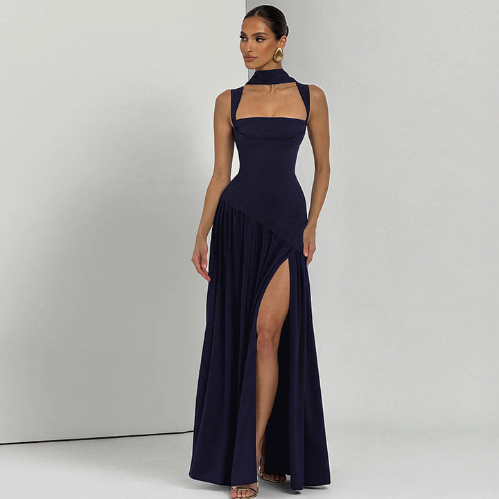 Damen Elegantes Abendkleid mit asymmetrischem Schnitt und tiefem Schlitz Echo Archiv