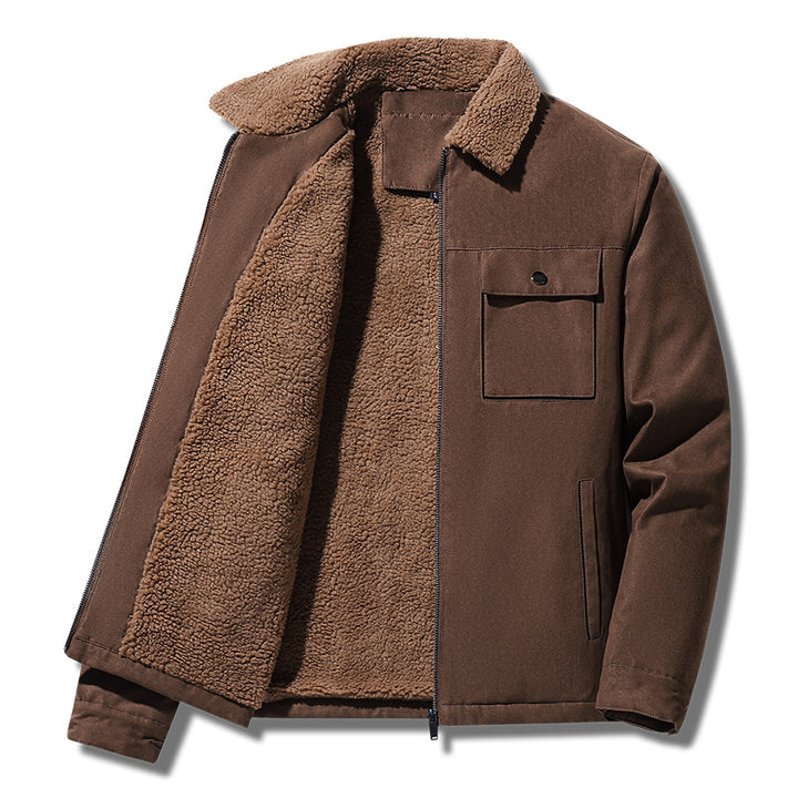 Herren gefütterte Sherpa-Canvas-Jacke mit Reißverschluss Echoarchiv