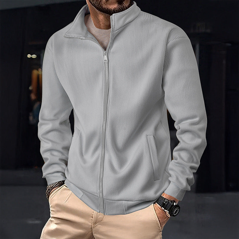 Herren Stylische Jacke mit Reißverschluss und hohem Kragen Echoarchiv