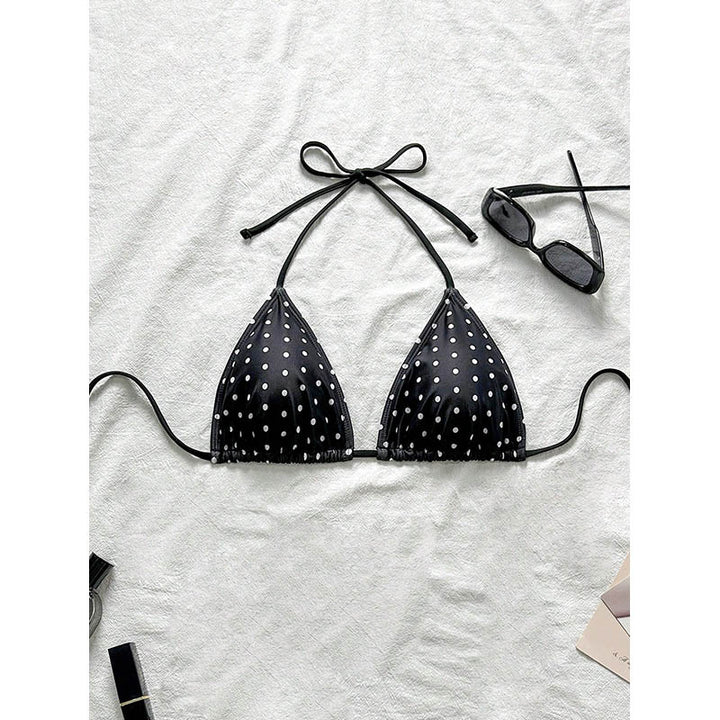 Damen Triangel-Bikini mit verstellbaren Trägern und spielerischem Polka-Dots-Muster Echo Archiv