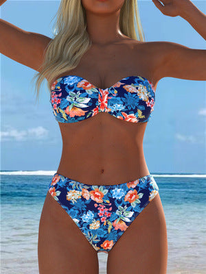 Damen Bikini-Set mit floralem Balconette-Oberteil und hochgeschnittenem Höschen Echo Archiv