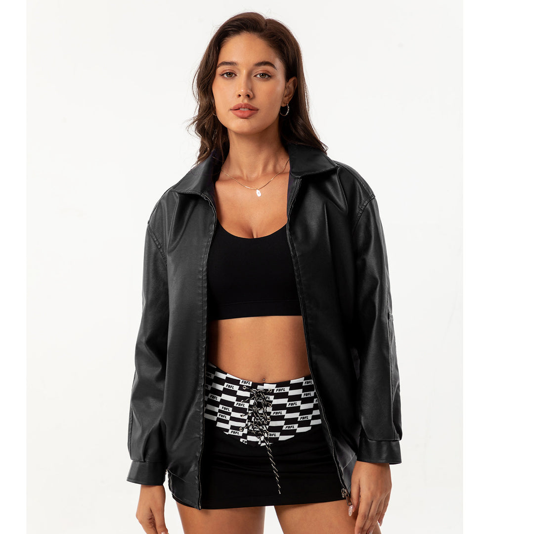Damen nan leichte Satin Bomberjacke mit Reißverschluss und lockerer Passform Echo Archiv