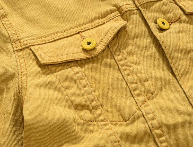 Herren stylische Denimjacke mit modernem Stehkragen und praktischen Taschen Echoarchiv