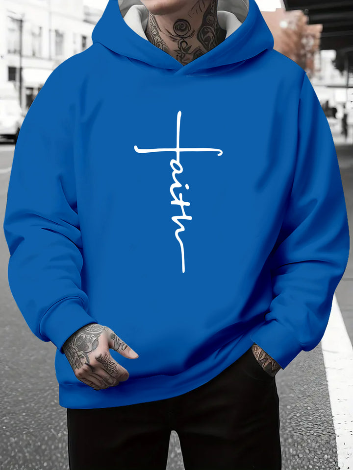 Herren Kapuzenpullover mit subtiler Farbverlauf-Optik und inspirierendem Schriftzug Echoarchiv