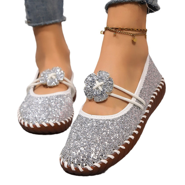 Damen nan flache Mokassin-Ballerina mit Paisley-Laserprint elastischem Kordelverschluss handgenähter Rahmennaht und flexibler profilter Laufsohle Echo Archiv