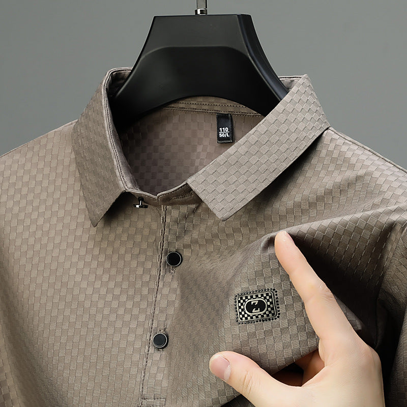 Herren elegantes Poloshirt mit strukturierter Oberfläche und praktischen Details Echoarchiv
