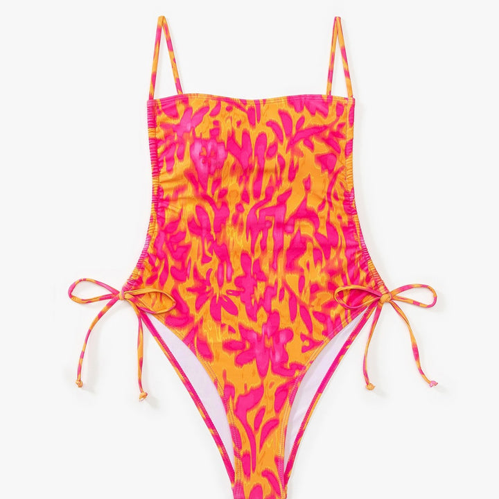 Damen Schwimmanzug mit kreativem floralen Muster und verstellbaren Trägern Echo Archiv