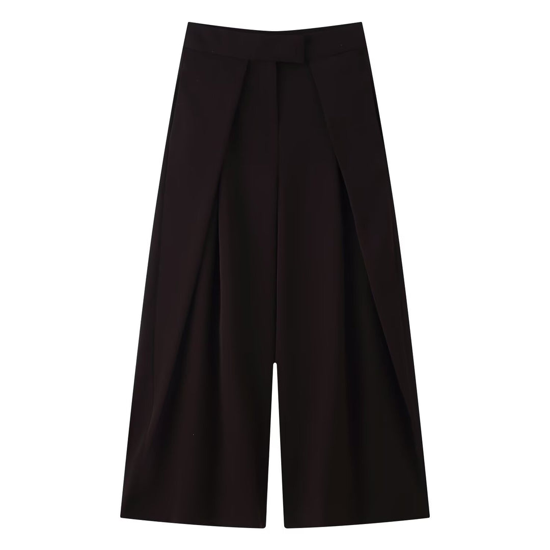 Damen weit geschnittene Culotte-Hose mit eleganten Falten und hohem Bund Echo Archiv