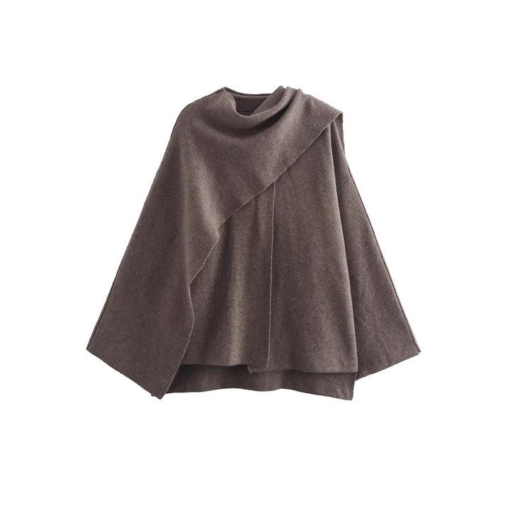 Damen Cape mit asymmetrischem Fall, Stehkragen und Wollmix Echo Archiv