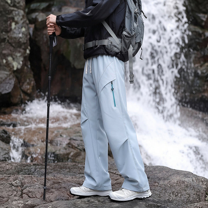 Unisex Wasserabweisende technische Cargo-Hose mit weitem Bein, Reißverschlusstaschen und Kordelzug Echo Archiv